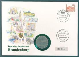 NSZK 1971. 5M "Berlin" érmés, bélyeges borítékon, NDK bélyeggel alkalmi bélyegzéssel T:2