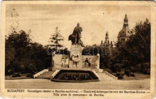 1928 Budapest XIV. Városligeti részlet a Bartha szoborral (EB)