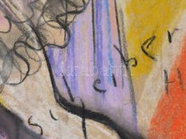 Scheiber H jelzéssel: Táncosnő. Vegyes technika, papír. Sérült. 43x30,5 cm