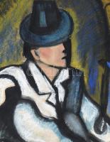 Scheiber H jelzéssel: Italozó. Vegyes technika, karton. Sarkaiban sérült. 60x45 cm