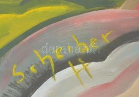 Scheiber H jelzéssel: Sétáló. Vegyes technika, karton. 60x50 cm