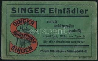 Singer Einfädler, Singer varrógép befűző borítékja, szakadt, 9x14 cm