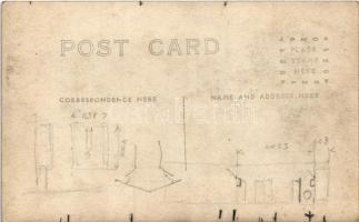 WWI German military, soldiers at a field railway station, train. photo (fl)