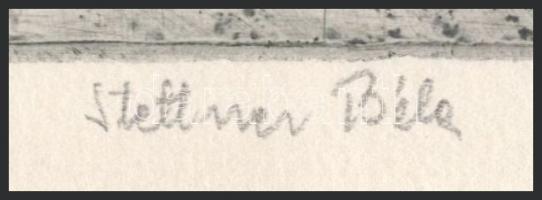 Stettner Béla (1928-1984): Egy ember szól, de milliók nevében, 1973. Rézkarc, papír,jelzett. 19,5x30...