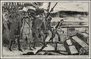 Stettner Béla (1928-1984): Egy ember szól, de milliók nevében, 1973. Rézkarc, papír,jelzett. 19,5x30...