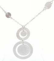 Ezüst(Ag) modern körös nyaklánc, jelzett, h: 46 cm, nettó: 9,3 g