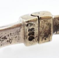 Ezüst(Ag) karperec, kövekkel gazdagon kirakva, szintetikus rubinnal, jelzett, bruttó: 26 g