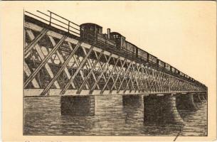 Railway bridge with train (vágott / cut)