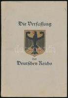 1929 Die Verfassung des Deutschen Reichs, A Német Birodalom alkotmánya, német nyelven, 64 p