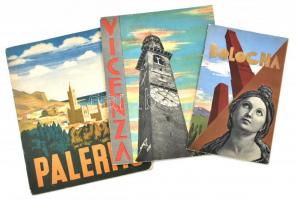 1936-1937 3 db olasz utazási prospektus, sok képpel: Bologna, Palermo, Vicenza