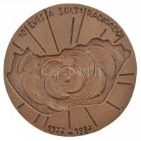 Vass Csaba (1950-) 1987. "10 éves a Solti Rádióadó 1977-1987" kétoldalas, öntött Br emléké...