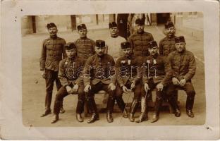 Osztrák-magyar katonák csoportja / WWI Austro-Hungarian K.u.K. military, group of soldiers. photo (lyukak / pinholes)