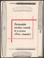 cca 1938 Őriz ráspoly reklámlap, 30x23 cm