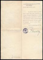 1941 Radocsay László igazságügy-miniszter aláírása kinevezési okmányon