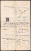 1933 Örökbefogadási és nemesi előnév és címer átruházási szerződés "vitéz endrődi-Somogyi Géza&...