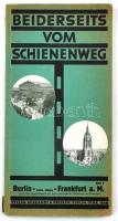 1930 Beiderseits vom Schienenweg, Berlin-Frankfurt vasútvonal látnivalóinak képes ismertetője, kihajtható térképpel