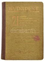 1942 Budapest térkép, utcanévjegyzék és idegenvezető címtár, félvászon kötés, belül a gerincnél levált, kihajtható térkép mérete: 62×48 cm