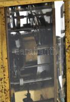 Régi asztali óra, mechanikus szerkezettel, kulccsal, működik, kopott, m: 11 cm