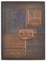 1978. Medicor Budapest - Egyszerhasználatos tűrekonstrukció Debrecen 1978 egyoldalas bronz plakett, eredeti tokban (79x59mm) T:1-