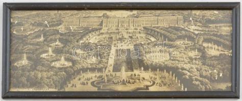 Versailles - Két részes hajtatlan panorámalap üvegezett keretben / 2-tiled unfolded panoramacard in glazed frame (27,5 x 10,5 cm)