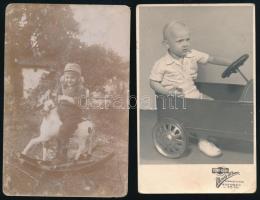 cca 1910-1940 Gyerekfotók, 4 db fotólap, 14×9 cm