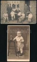 cca 1910-1940 Gyerekfotók, 4 db fotólap, 14×9 cm
