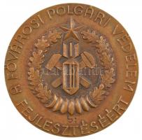 Lajos József (1936-) 1985. A Fővárosi Polgári Védelem fejlesztéséért egyoldalas bronz emlékérem (86,5mm) T:1-