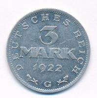 Németország / Weimari Köztársaság 1922G 3M Al "3 éves weimari alkotmány" forgalmi emlékérm...