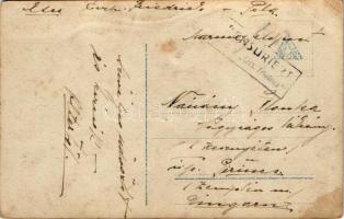 Seemannslos! / WWI German Navy art postcard with mariner and submarine, romantic couple + "ZENS...