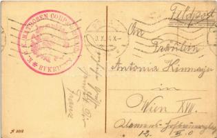 1914 Der kleine Kreuzer "Zenta" und Torpedobootzerstörer "Ulan" im Kampf mit der...