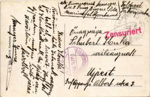 1915 Zerstörer in voller Fahrt / SMS Huszár az Osztrák-Magyar Haditengerészet Huszár-osztályú rombol...