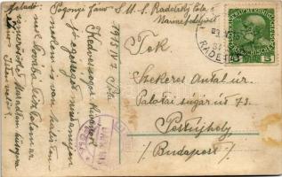 1915 Die Blockade Englands / WWI German Navy art postcard + "K.U.K. KRIEGSMARINE SMS RADETZKY&q...