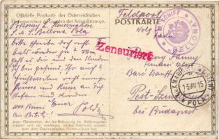 1915 SM Schiffe Monarch, Wien und Budapest verteidigen die Bocche di Cattaro. Offizielle Postkarte d...