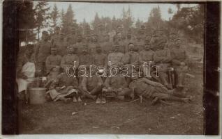 Military WWI Hungarian soldiers with cook photo (EB)