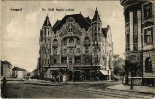 1914 Szeged, Dr. Gróf Árpád palota, Kocsis Ferenc, Farkas Ferenc üzlete, gyógyszertár (EK)