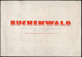 1958 Nationale Gedenkstätte Buchenwald auf dem Ettersberg bei Weimar. Dokumentensammlung mit Skizzen und Lagekarten. / Buchenwald emlékhely, német nyelvű, képes ismertető füzet. Papírkötésben, sérült borítóval, 48 p.