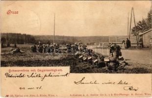 1902 Schwarmlinie mit Gegenseitigkeit. Verlag v. Alex. J. Klein. Aufnahme a. d. Atelier des k.u.k. Hof-Photogr. A. Huber / Austro-Hungarian K.u.K. military, swarm line (EB)
