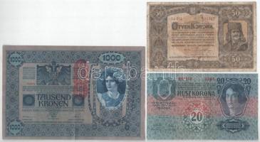 1913-1920. 2K-1000K (7x) T:III-IV közte folt, ragasztás, anyaghiány