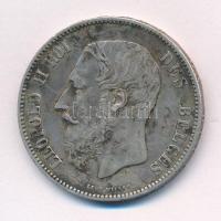 Belgium 1873. 5Fr Ag II. Lipót T:2 patina Belgium 1873. 5 Francs Ag Leopold II C:XF patina  Krause KM#24