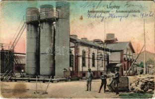 1913 Lupény, Lupeni; Ammoniákgyár / Ammoniakfabrik / ammonia factory + PETROZSÉNY-PISKI 128 vasúti mozgóposta (EK)