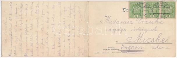 1918 Horní Planá, Oberplan (Böhmerwald); 2-tiled folding panoramacard (EK)