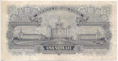 Románia 1952. 100L "N21 265827" T:III kis szakadás, folt
Romania 1952. 100 Lei "N21 ...