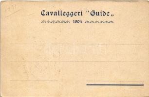 Le Guide del 1866. Cavalleggeri "Guide" 1904 / Italian military art postcard, cavalryman. ...