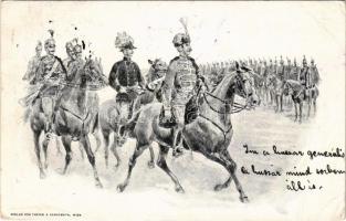 1899 (Vorläufer) Austro-Hungarian K.u.K. military art postcard, hussars. Verlag v. Theyer & Hardtmuth (Wien) (EB)
