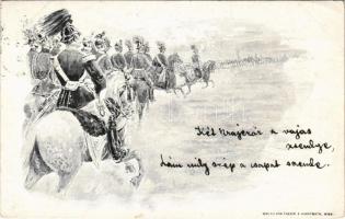 1899 (Vorläufer) Austro-Hungarian K.u.K. military art postcard, cavalry. Verlag v. Theyer & Hardtmuth (Wien) (EK)