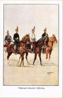 Tábornok törzsével 1901-ben. Honvédség története 1868-1918 / Austro-Hungarian K.u.K. military art postcard, uniforms s: Garay