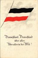 1917 Deutschland, Deutschland über alles, über alles in der Welt! / WWI German military art postcard, patriotic propaganda with flag (EK)