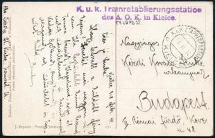 1918 Sárdy Brutus (1892-1970) festőművész, restaurátor 3 db I. világháborús tábori postai képeslapja...