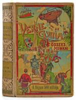 Verne Gyula: A Begum ötszáz milliója. Ford.: Iván Ede. Vedrődi J. rajzaival; Ox doktor ötlete. Ford.: Dr. Mikes Lajos. Geiger Richard rajzaival. (Egy kötetben). Bp., é.n., Magyar Kereskedelmi Közlöny, 127+(1) p., 198+(2) p. Oldalszámozáson belüli fekete-fehér képtáblákkal. Kiadói illusztrált, festett egészvászon-kötés, kissé kopottas borítóval, az első címlap sérült, helyeként kissé sérült lapokkal, egy lap kijár.