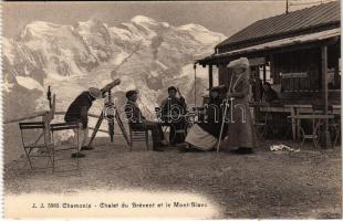 Chamonix, Chalet du Brévent et le Mont-Blanc / winter sport, hiking, chalet, telescope